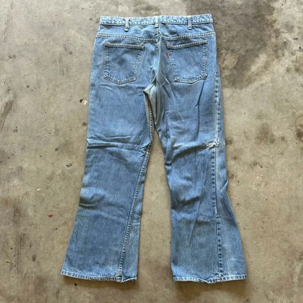 Vintage Levi's Orange Tab 646 Flared Denim Jeans Size 34x27